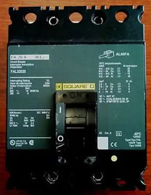 FaL 32020 Molded Case Circuit Breaker 20 AMP - 3 Pole¬ñ 240V