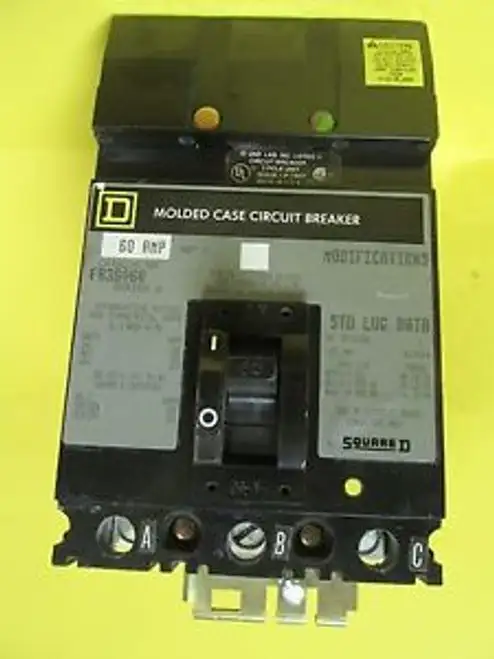 SQUARE D 60 A 3 POLE I-LINE CIRCUIT BREAKER CAT FA36060 ............ VD-18