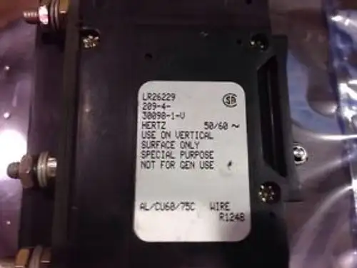 Airpax 60A Breaker 4 Pole Trip Circuit LR26229 209-4-30098-1-V