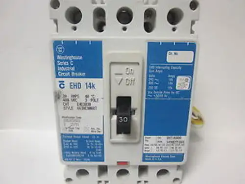 Westinghouse Ehd 14K 30 Amp 3 Pole Breaker W/Shunt Ehd3030.......Yb-203