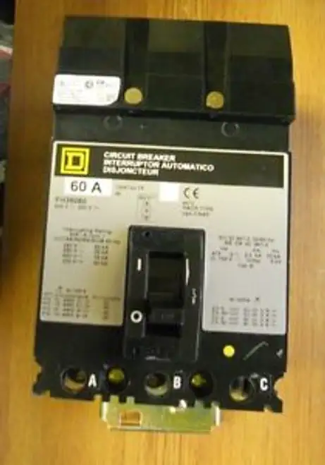 Square D 60 Amp 3 Pole Circuit Breaker Fh36060 ........... Vc-190