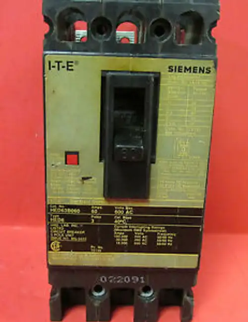 Siemens Ite 3 Pole 60 Amp Circuit Breaker Cat No. Hed63B060 ...... Wi-97A
