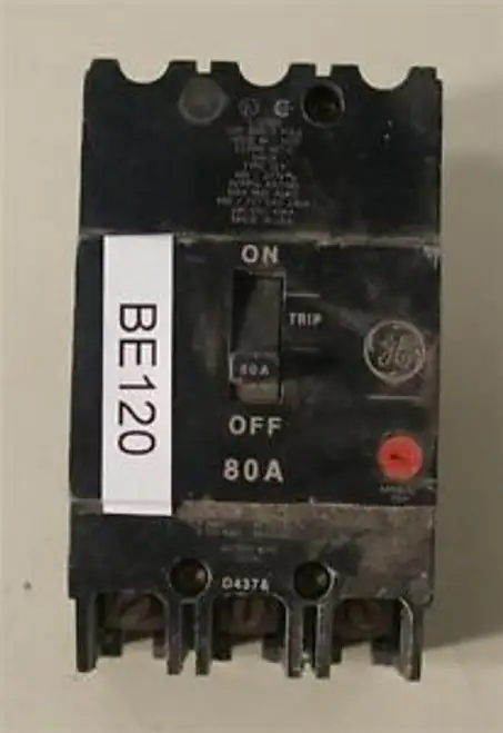 Ge Tey380 480V 80A 3P 3 Pole Circuit Breaker Tey 277V