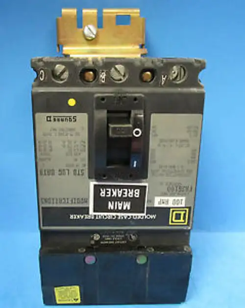 Square D 100 Amp 3 Pole Circuit Breaker Cat No. Fa36100 ...... Vc-02