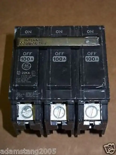 Ge Thhql 3 Pole 100 Amp 22Ka 240V Thhql32100 Circuit Breaker