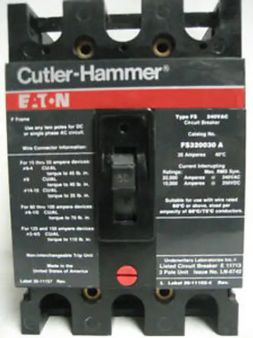 Cutler- Hammer 30 Amp 3 Pole Circuit Breaker Fs320030 A C-33B