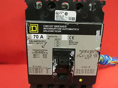 Square D Fal340701212 70 Amp 3 Pole Circuit Breaker ................ Vc-100