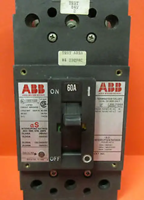 Abb Molded Case Switch 60A 3P 480V Type Es ... Vc-46