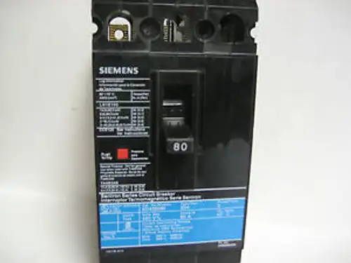 Siemens 80 Amp 3 Pole Circuit Breaker Type Ed Ed43B080 Gg-48