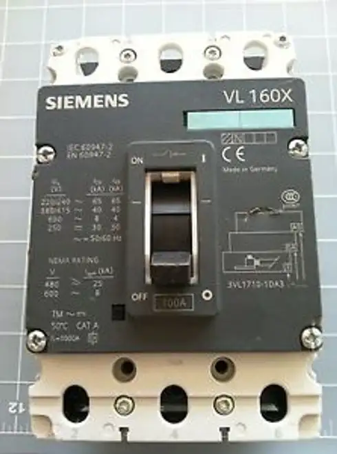 3Vl1710-1Dd33-0Aa0 de Siemens Vl160X - Interruptor automático de 100 amperios