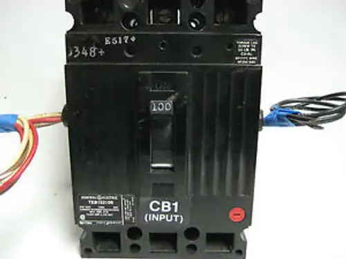 General Electric Teb132100 3 Pole 100A Breaker W/ Aux Switch And Shunt Yc-169