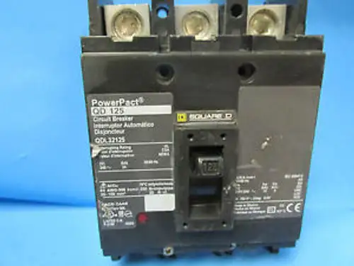 Square D 3 Pole 125 Amp Powerpact Qdl32125 Circuit Breaker ....... Vc-150