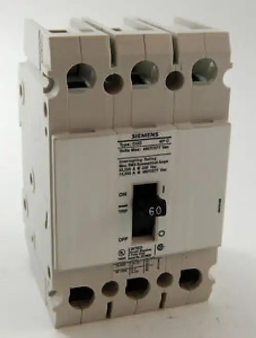 Cqd380 Siemens Din Rail Mount Circuit Breaker 3 Pole 80 Amp 480 Volt