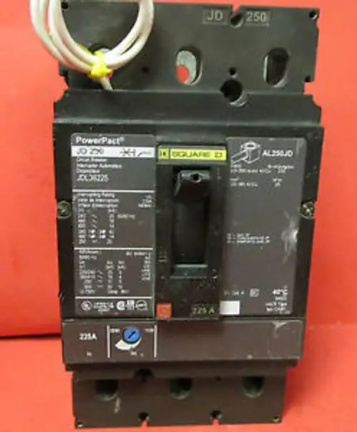 Square D 225 Amp 3 Pole Circuit Breaker Jdl36225 .... Vc-195