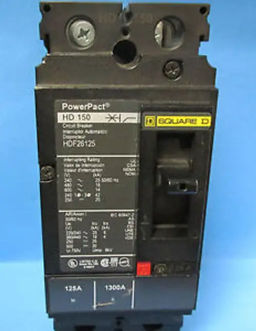 Square D 2 Pole 125 Amp Circuit Breaker Hfd26125 ....... Wi-111