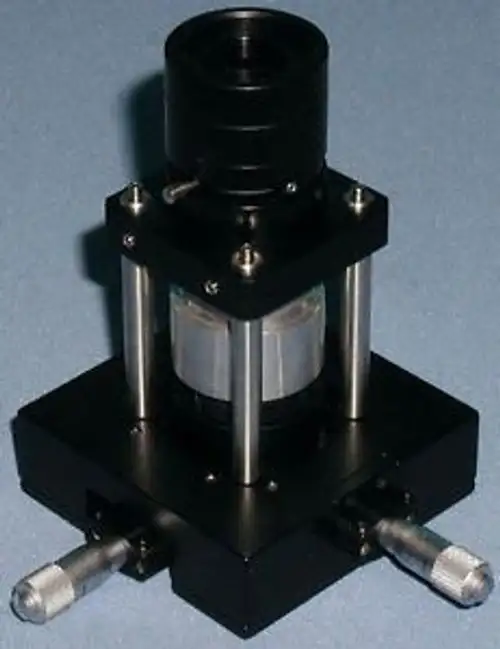 Laser Optics Pinhole Adapter With 2 Mitutoyo 148-205 Micrometers Excellent