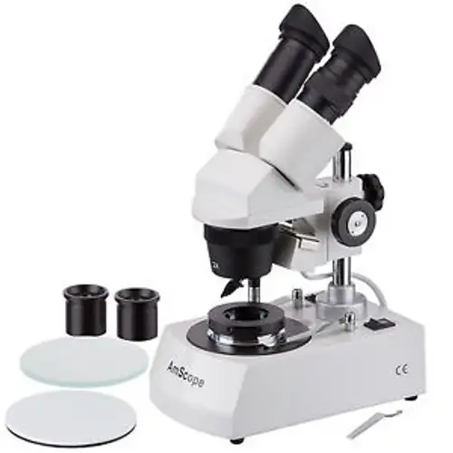 20X-80X Led Cordless Stereo Microscope W/ Top & Bottom Brightfield And Darkfield