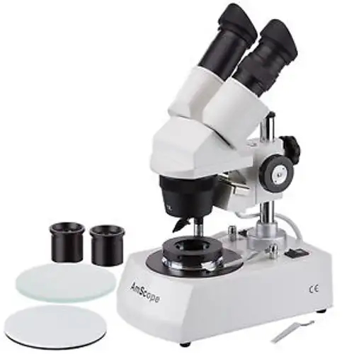 10X-45X Led Cordless Stereo Microscope W/ Top & Bottom Brightfield And Darkfield