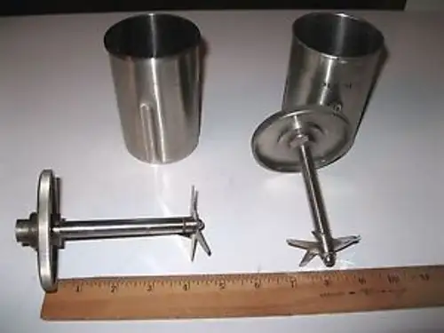 Lot 2 Sorvall Omni-Mixer Homogenizer Chamber Assembly Om-1062 + 4 Rotor Knife