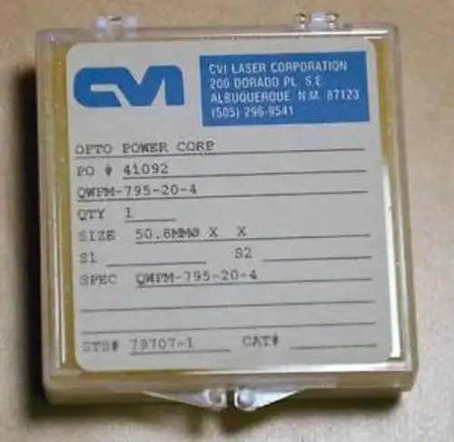 Cvi Melles Griot Quartz Waveplate Qwpm-795-20-4 Quarter Wave 795Nm 2 Inch