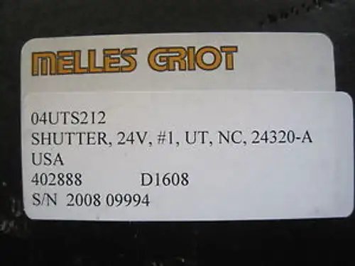 New Melles Griot 24V.#1.Ut.Nc.24320-A Shutter 04Uts212