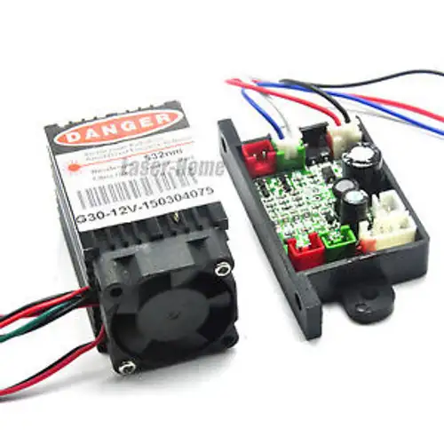 532nm 200mw 12v High Power Green Laser Dot Diode Module W/ TTL 0-30khz & Driver
