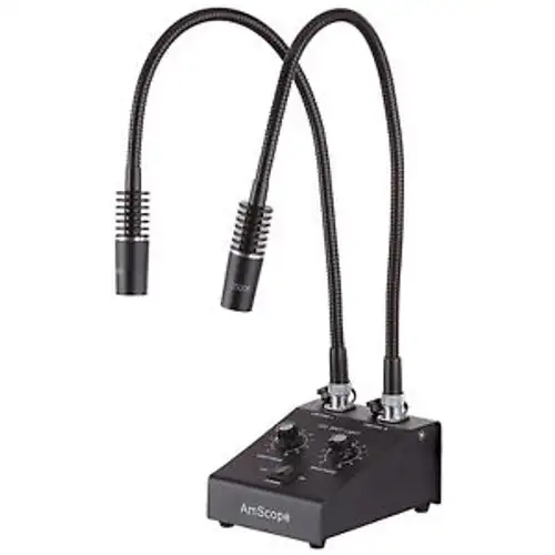 Amscope Led-11C Powerful Led Dual Goose-Neck Microscope Illuminator Light
