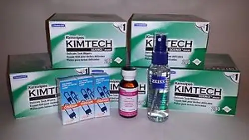 3-64250 6V 20W Microscope Bulbs 1oz Oil Zeiss Lens Cleaner 5 Boxes Kim Wipes