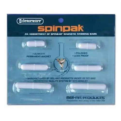 Bel-Art F37161-0000 Spinpak Teflon Round Magnetic Stirring Bar Assortment (Pack