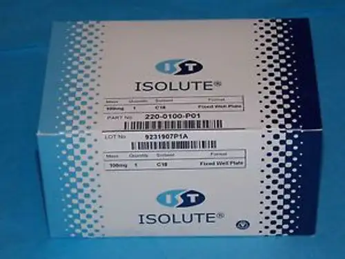 ISOLUTE P/N 9231907P1A MASS 100MG SORBENT C18 FIXED WELL PLATE 1 SEALED
