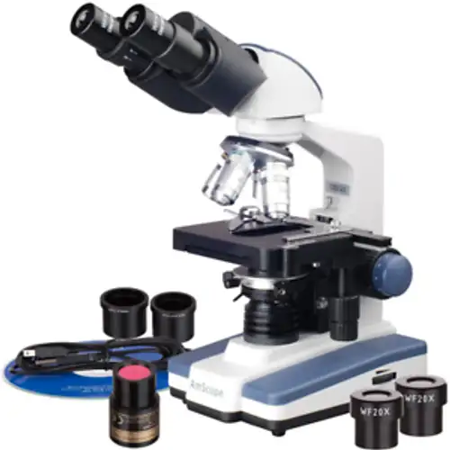 Amscope B120B-E Digital Siedentopf Binocular Compound Microscope 40X-2000X Magn