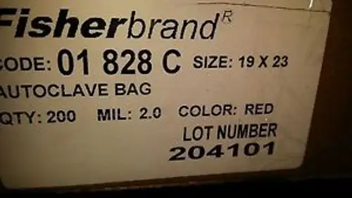 200 Fisher Autoclave Bag Red Sterilization 9 X 23 2Mil 01-828C Medical Lab