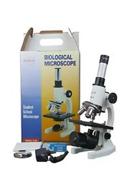 40-600X Science Biology Compound Led Microscope Metal Body Glass Optics W Slides