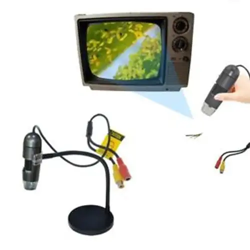 HOT 25X-600X 8-LED TV/AV Digital Microscope Endoscope Magnifier - PAL / NTSC EW