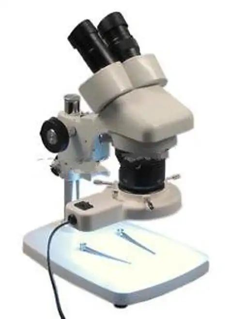 Binocular Stereo Microscope 5X-10X-15X-20X-30X-60X With 8W Ring Light