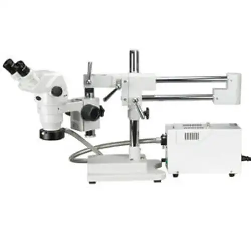 Amscope Zm-4Bz3-For 2X-90X Microscope stéréo binoculaire à perche + anneau en fibre optique