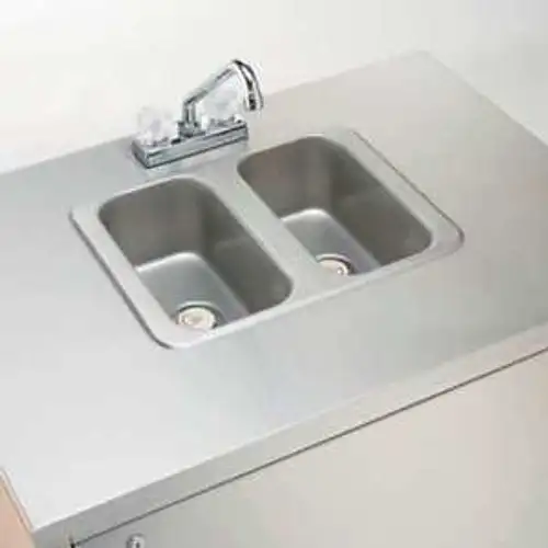 CROWN VERITY CVPHS-2 Double Bowl Portable Hand Sink Cart G9962881
