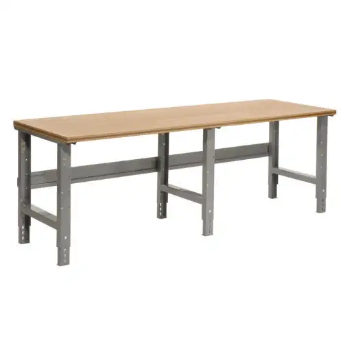 96"W X 30"D Shop Top Square Edge Work Bench - 1-1/2" Top - Adjustable Height -