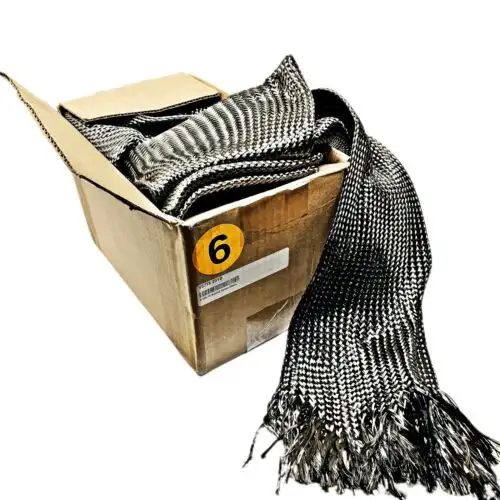 New 6" X 25Yd V57T6 Biaxial Braided Carbon Sleeve 25 Yards