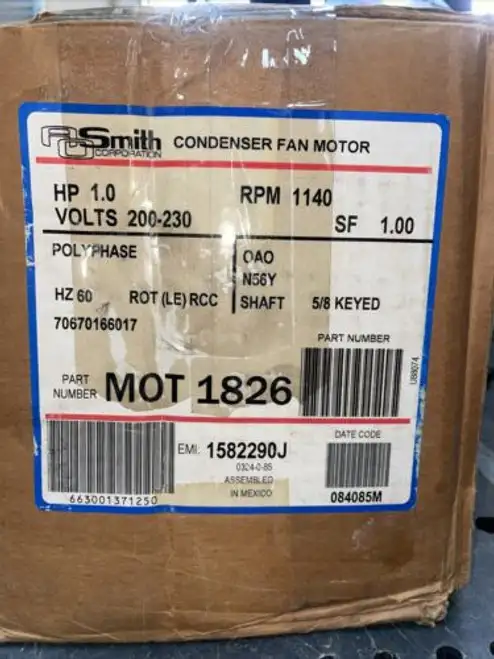 New In Trane Mot1826 - 1Hp 200-230V 1140Rpm 56 Motor