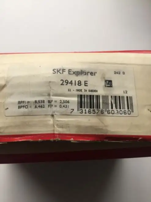 Skf 29418 E/Vq096 29418Evq096 Thrust Spherical Roller Bearing