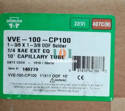 For Sporlan Thermal Expansion Valve Vve-100-Cp100