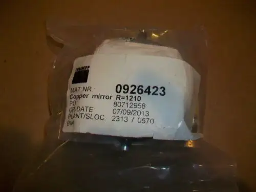 Trumpf Laser Copper Mirror 0926423 R=1210 In Oem Packaging.