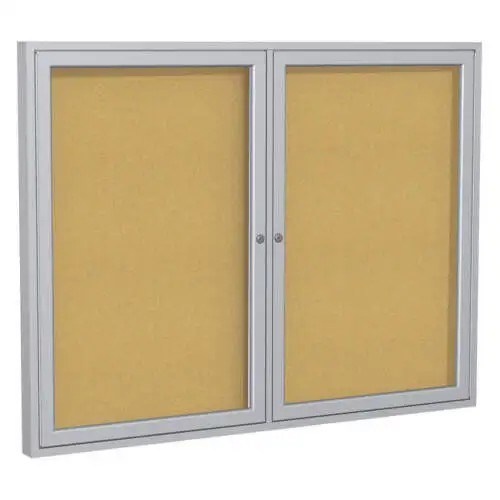 Ghent Pa24860K Enclosed Bulletin Board Cork 60X48 In.