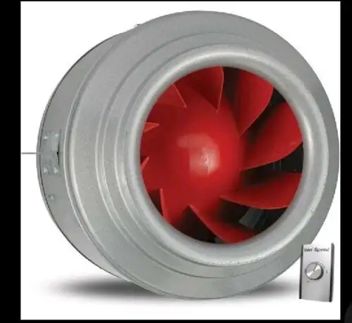 16'' V-Series In-Line Duct Fan 4515 Cfm W/Vari-Speed Speed Control Kit.