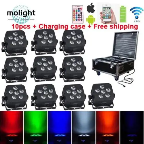 Rgbwa+Uv Wireless Dmx Uplights Battery Led Dj Par Smart Dj Wedding Uplightings