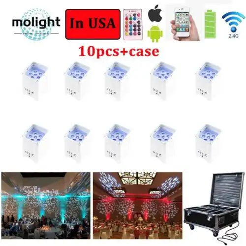Led Par Dj Uplighting 6X18W Rgbwauv 6In1 Battery Wireless Dmx Uplight Dj Par Can