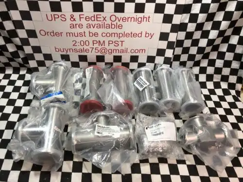 10X Kurt J Lesker Tee Nipple Qf-40 Tee Reducer Qf40X25T Nw40-150-Ns 100315105