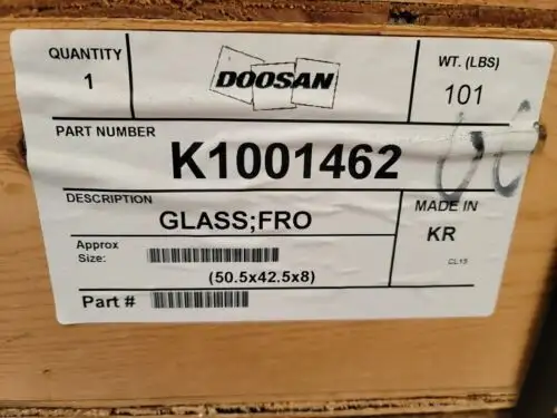 Doosan K1001462 Front Center Windshield Mega 200-V May Fit Other Models. In