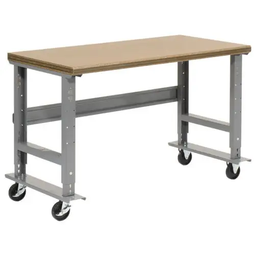 Mobile Adjustable Height Workbench Shop Safety Edge 72"W X 36"D Gray